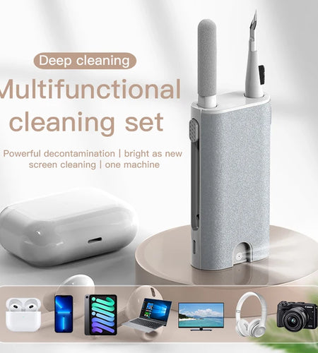 8 in 1 Cleaning Kit Computer Keyboard Cleaner Brush Earphones Cleaning Pen for Headset Ipad Phone Cleaning Tools Keycap Puller