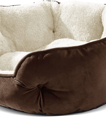 Dog Bed, Cat Beds for Indoor Cats, Pet Bed for Puppy and Kitty, Extra Soft & Machine Washable with Anti-Slip & Water-Resistant Oxford Bottom