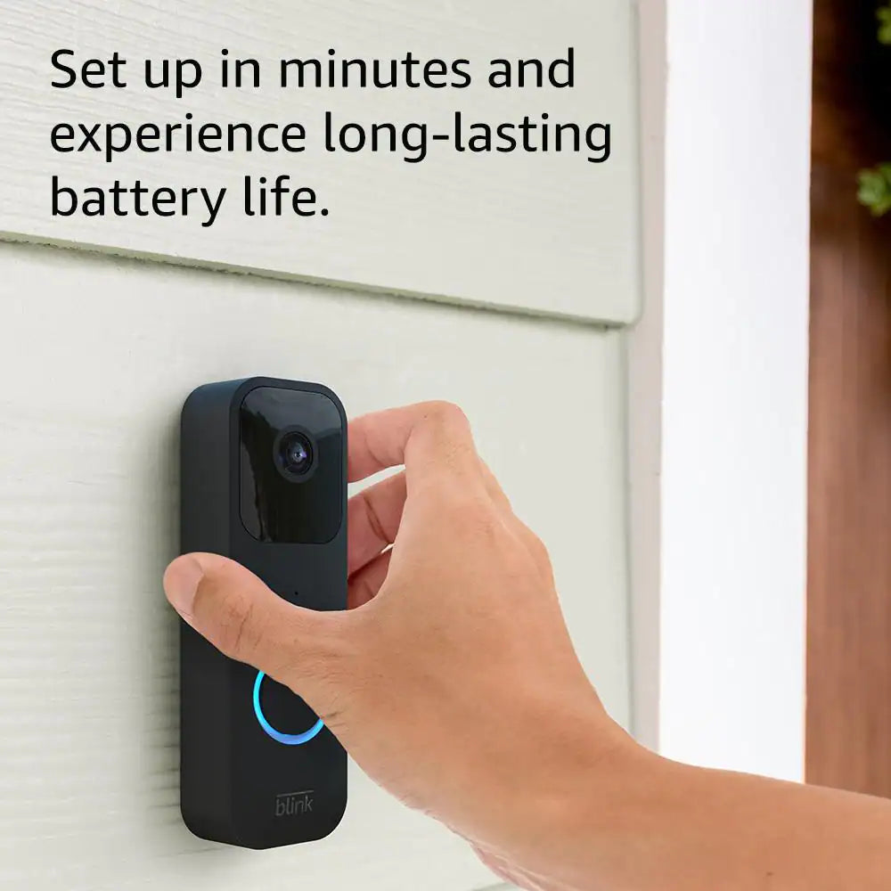 Video Doorbell plus Sync Module 2 - Battery or Wired - Smart Wi-Fi HD Video Doorbell Camera System in Black