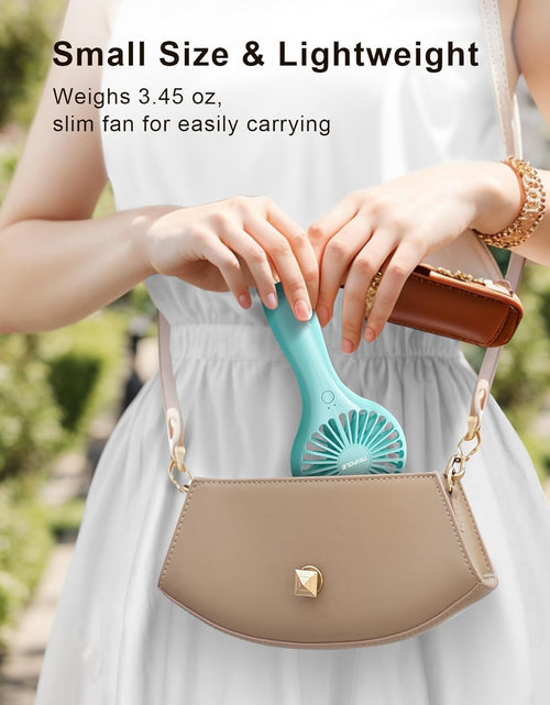 Load image into Gallery viewer, Mini Handheld Fan Battery Operated Small Personal Portable Fan Speed Adjustable USB Rechargeable Fan Cute Design Powerful Eyelash Fan for Stylish Kids Girls Women Men Indoor Outdoor Travelling
