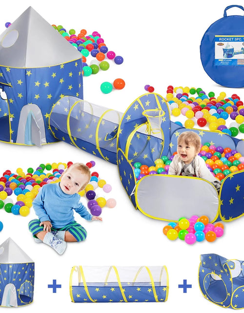 Load image into Gallery viewer, Kids Play Tent, 3 in 1 Kids Play Tent for Toddler Girls with Play Tunnel &amp; Baby Ball Pit &amp; Castle Tent and Storage Bag, Indoor Outdoor Toy Tent for Toddlers Kids Toy Gifts (Without Ball)
