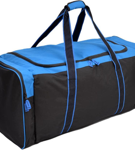 Heavy Duty Multi Pocket Large Sports Gym Equipment 3-Pocket Travel Duffel Bag (36 Inch, Blue)