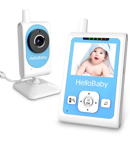 Baby Monitor- HB26 Video Baby Monitor with 2.4 Inch Screen, Night Vision, Temperature Sensor, VOX Mode, One-Way Talk
