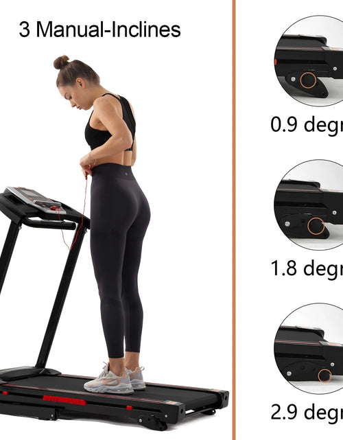 Load image into Gallery viewer, Folding Treadmill with Adjustable Incline, 3.5HP Foldable Treadmills for Home, 330LBS Weight Capacity, Walking Pad Walking Jogging Running Exercise Machine with Bluetooth &amp; Pulse Monitor
