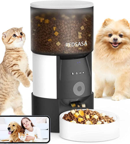 3L Automatic Pet Feeder with Camera, Automatic Cat/Dog Dispenser with 2-Way Audio, 1080P HD with Night Vision, Wifi