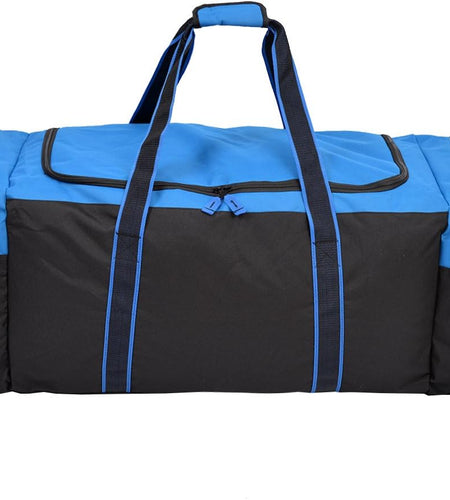 Heavy Duty Multi Pocket Large Sports Gym Equipment 3-Pocket Travel Duffel Bag (36 Inch, Blue)