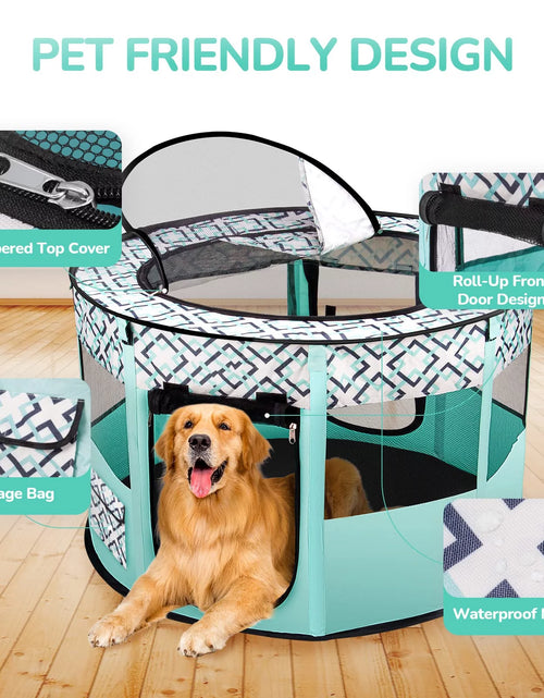 Load image into Gallery viewer, Large Pet Playpen, 44&quot; Diameter 24&quot; Height Dog Playpen, Heavy Duty Portable Exercise Pen Tent for Dog, Cat, Rabbit, Foldable Indoor Outdoor Travel Use, Come with Carrying Case
