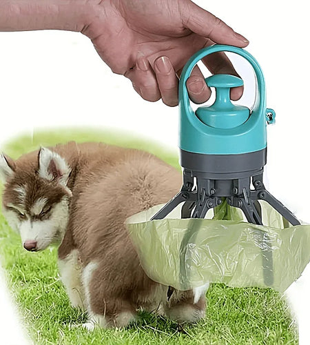 1Pc Portable Dog Poop Scooper with Built-In Bag Dispenser, Lightweight Claw Design Dog Excrement Picker Shovel for Easy Cleanup