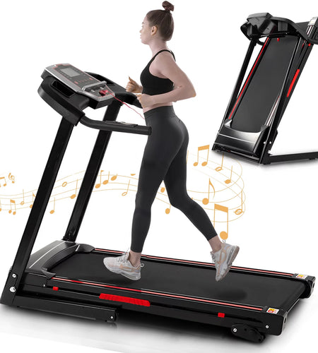 Folding Treadmill with Adjustable Incline, 3.5HP Foldable Treadmills for Home, 330LBS Weight Capacity, Walking Pad Walking Jogging Running Exercise Machine with Bluetooth & Pulse Monitor
