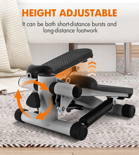 Steppers for Exercise,Stair Stepper Workout Equipment with Resistance Bands,Mini Stepper Exercise Machine,Stair Climber with LCD Monitor,Gray