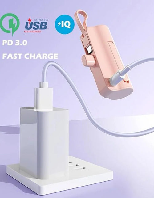 Load image into Gallery viewer, Mini Power Bank,Capsule Power Phone Charger 5500Mah,Portable Charger with Dual USB-C Ports for Iphone 15/15 Plus/15 Pro/15 Pro Max/Android Phone/Samsung/Moto/Lg Etc (White)
