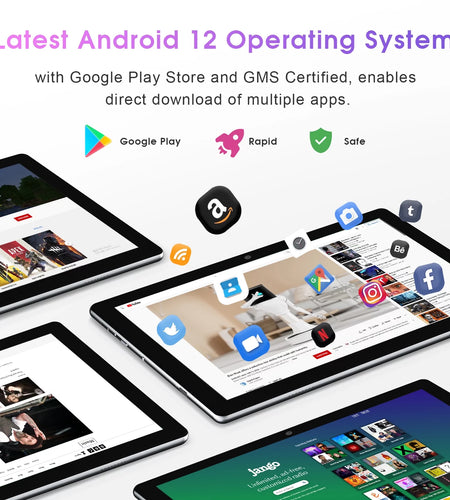Tablet 10 Inch Android Tablets丨 Android 12 Tablet,3Gb RAM 64GB ROM,2MP+8MP Camera,1280X800 IPS Google Tablets,Quad-Core Processor Tablets,6000Mah Long Lasting Battery