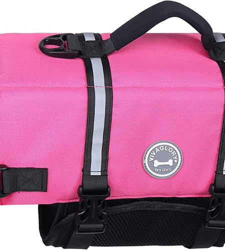 Ripstop Dog Life Vest, Reflective & Adjustable Life Jacket for Dogs with Rescue Handle for Swimming & Boating