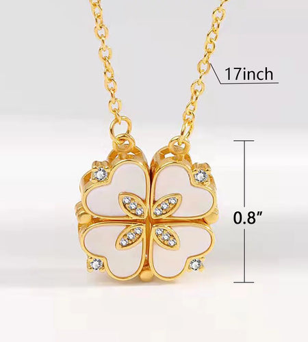 Lucky Four Leaf Clover Necklace, Gifts for Mother'S Day Valentine'S Day Day Birthday