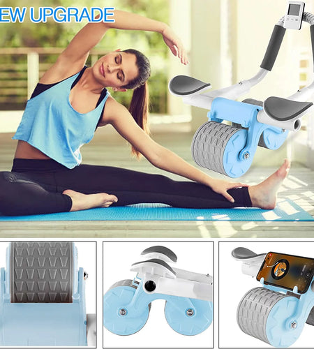 2023 New with Timer Ab Abdominal Exercise Roller Elbow Support, Abs Roller Wheel Core Exercise Equipment, Automatic Rebound Abdominal Wheel