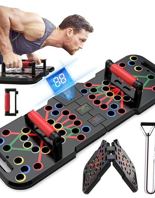 Load image into Gallery viewer, Push up Board with Smart Count, Multi-Function 60 in 1 Push up Bar (Foldable &amp; Portable),Push up Handles for Floor,Professional Home Workout Equipment,Gym Equipment Strength Training Equipment for Men
