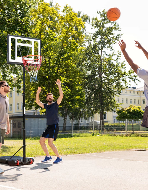 Load image into Gallery viewer, 33 In. Portable Basketball Hoop Stand, 6.5-8 Ft Adjustable Basketball Goal System, with PVC Backboard Indoor/Outdoor
