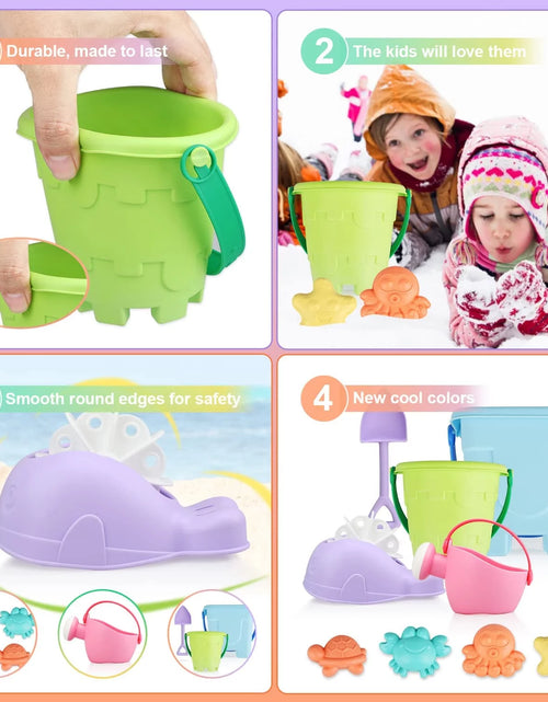 Load image into Gallery viewer, Beach Toys for Toddlers Kids, Sand Toys for Kids Toddler, Sandbox Toy for Toddler Incl Beach Bucket and Shovel Set, Animal Mold, Travel Beach Toy for Toddler 3-4-6-8-10 with Castle Bucket
